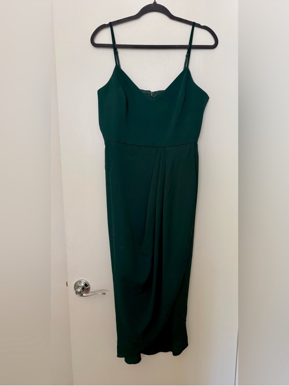 Sleeveless Emerald Green Slip Midi Dress